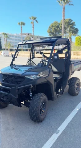 Buggy transfer vehicle for jet ski client pickups in Santa Eulalia Ibiza