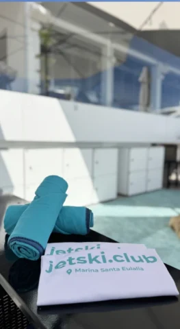 Secure lockers for guests at jetski.club Marina Santa Eulalia Ibiza